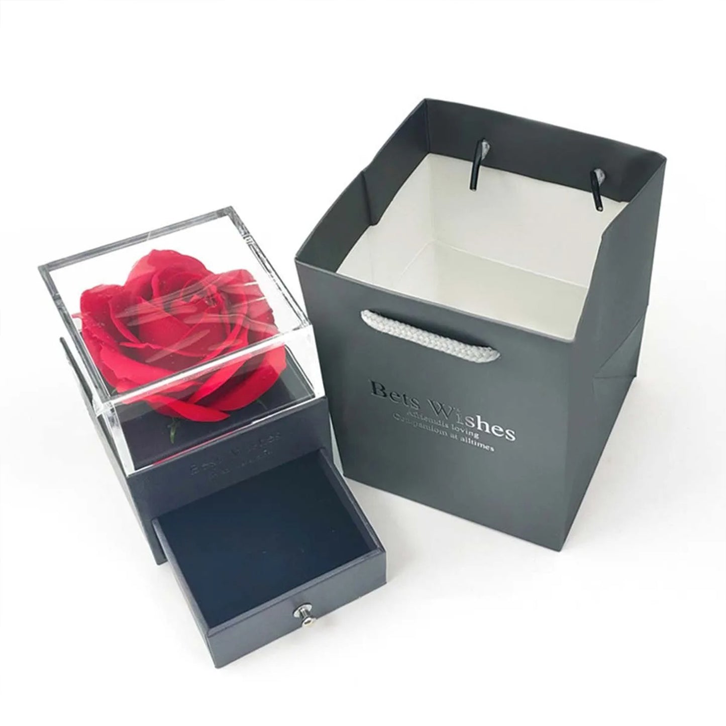 Coffret Cadeau Rose Éternelle & Collier d'Amour - Élégance et Émotion