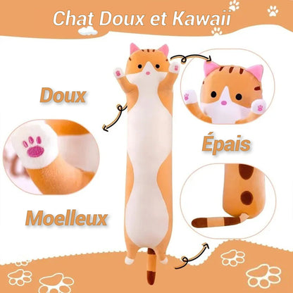 Oreiller Chat Doux et Kawaii - Confort et Déco